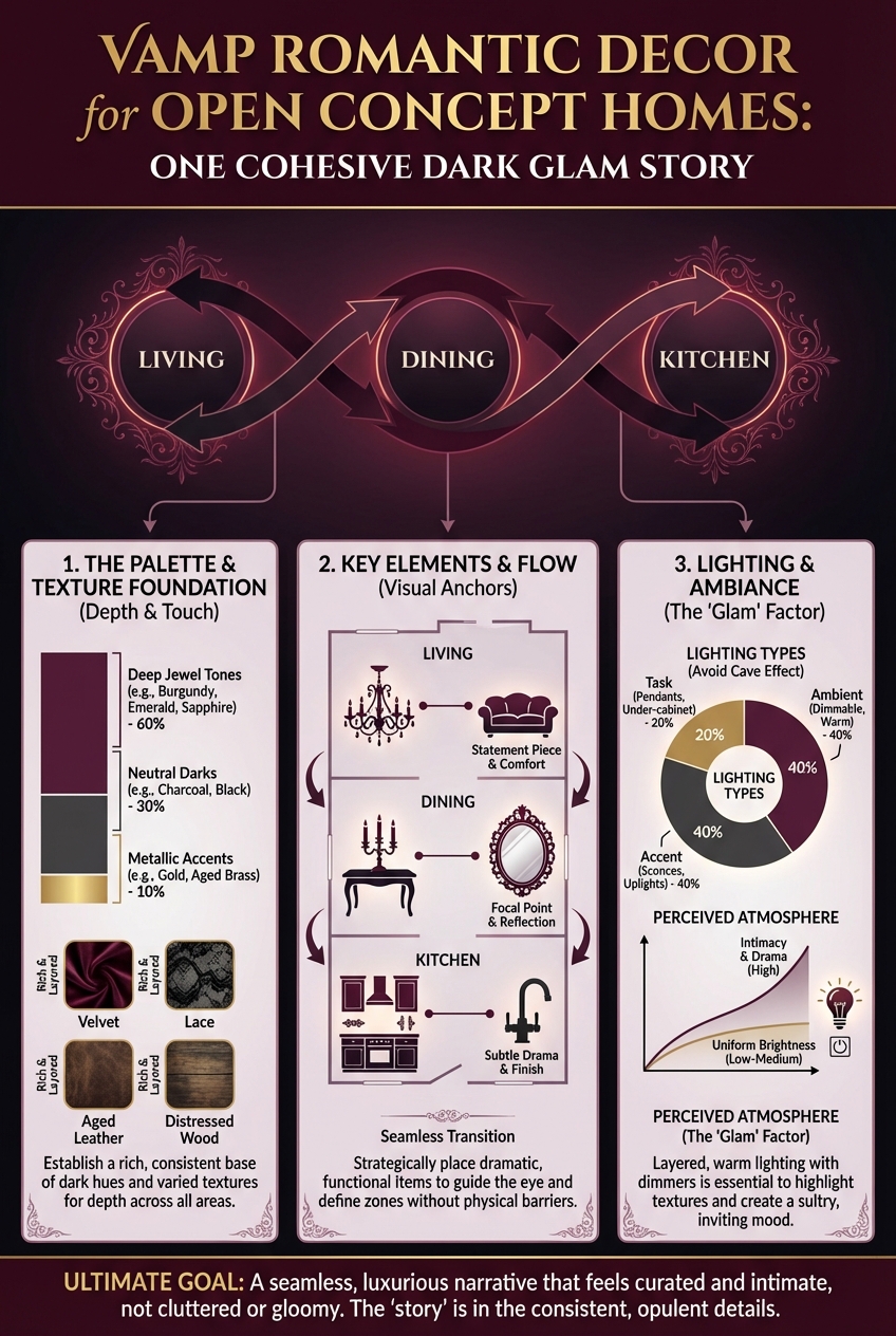 Vamp Romantic Decor for Open Concept Homes: One Cohesive Dark Glam Story - photo 3