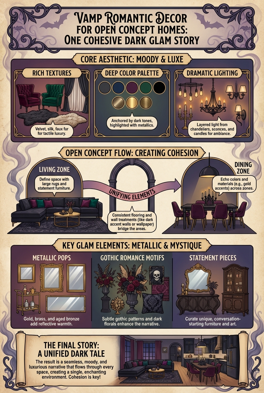 Vamp Romantic Decor for Open Concept Homes: One Cohesive Dark Glam Story - photo 4