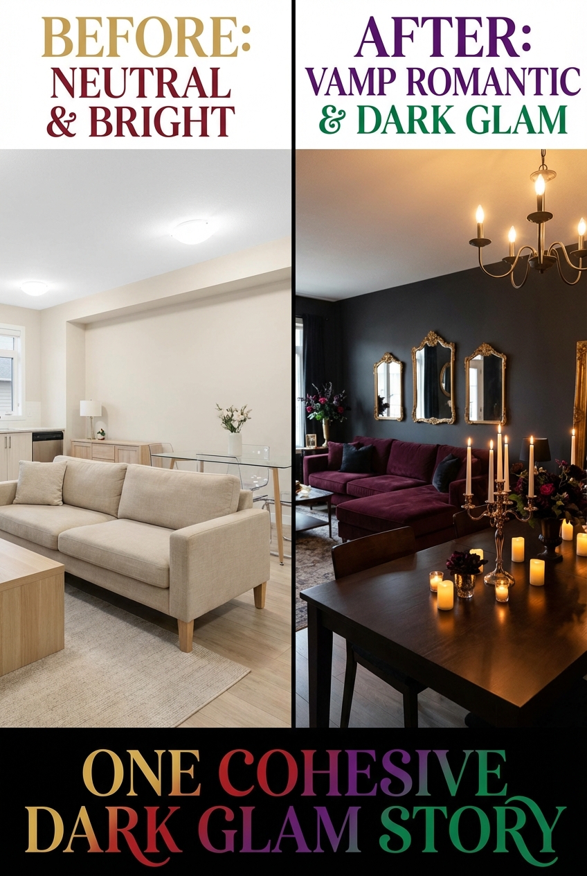 Vamp Romantic Decor for Open Concept Homes: One Cohesive Dark Glam Story - photo 5