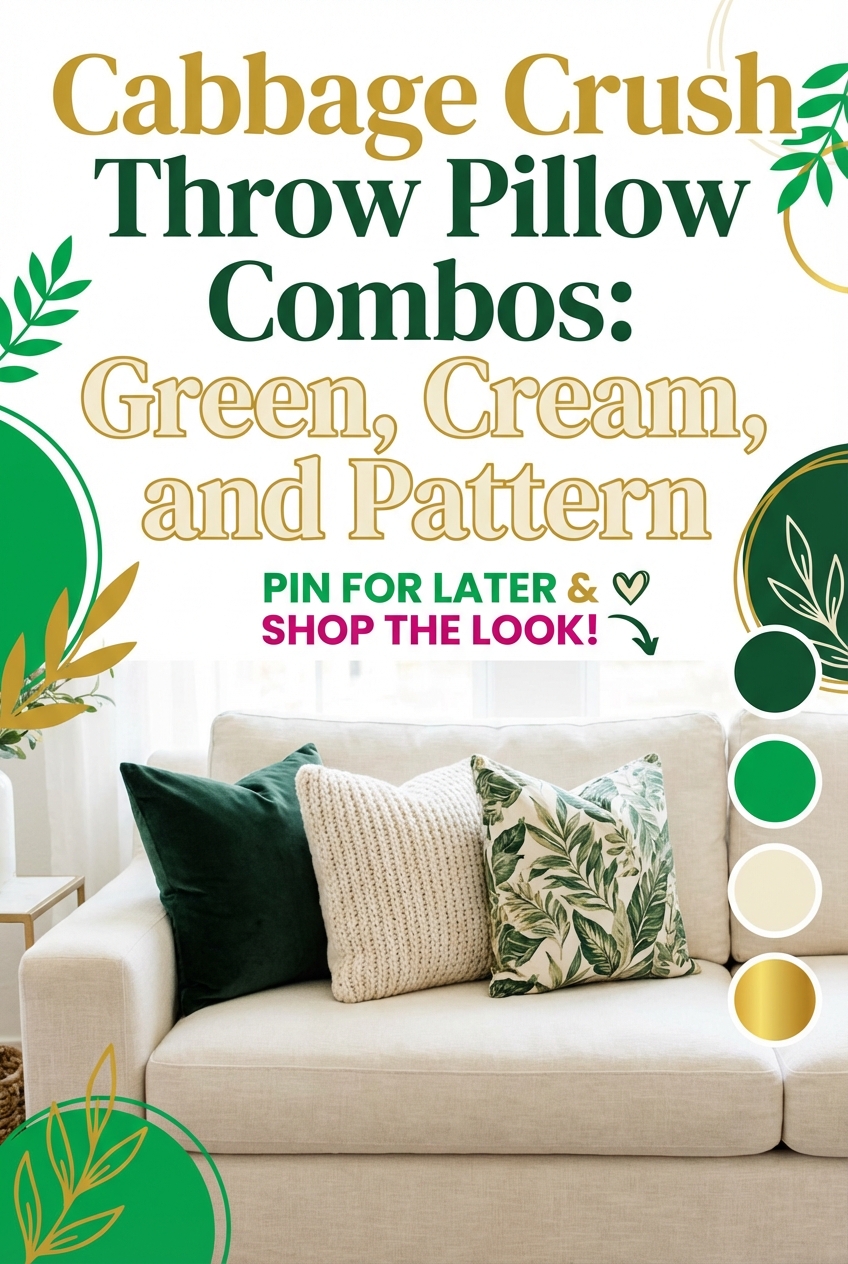 Cabbage Crush Throw Pillow Combos: Green, Cream, and Pattern - photo 2