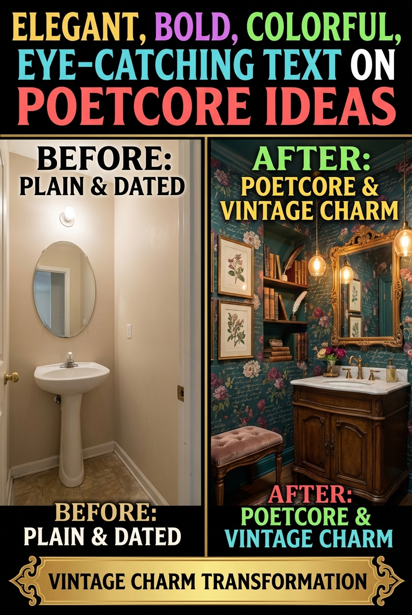 Poetcore Powder Room Ideas with Vintage Charm - photo 5