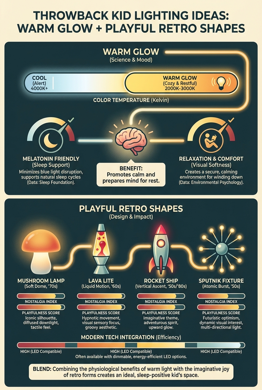 Throwback Kid Lighting Ideas: Warm Glow + Playful Retro Shapes - photo 3