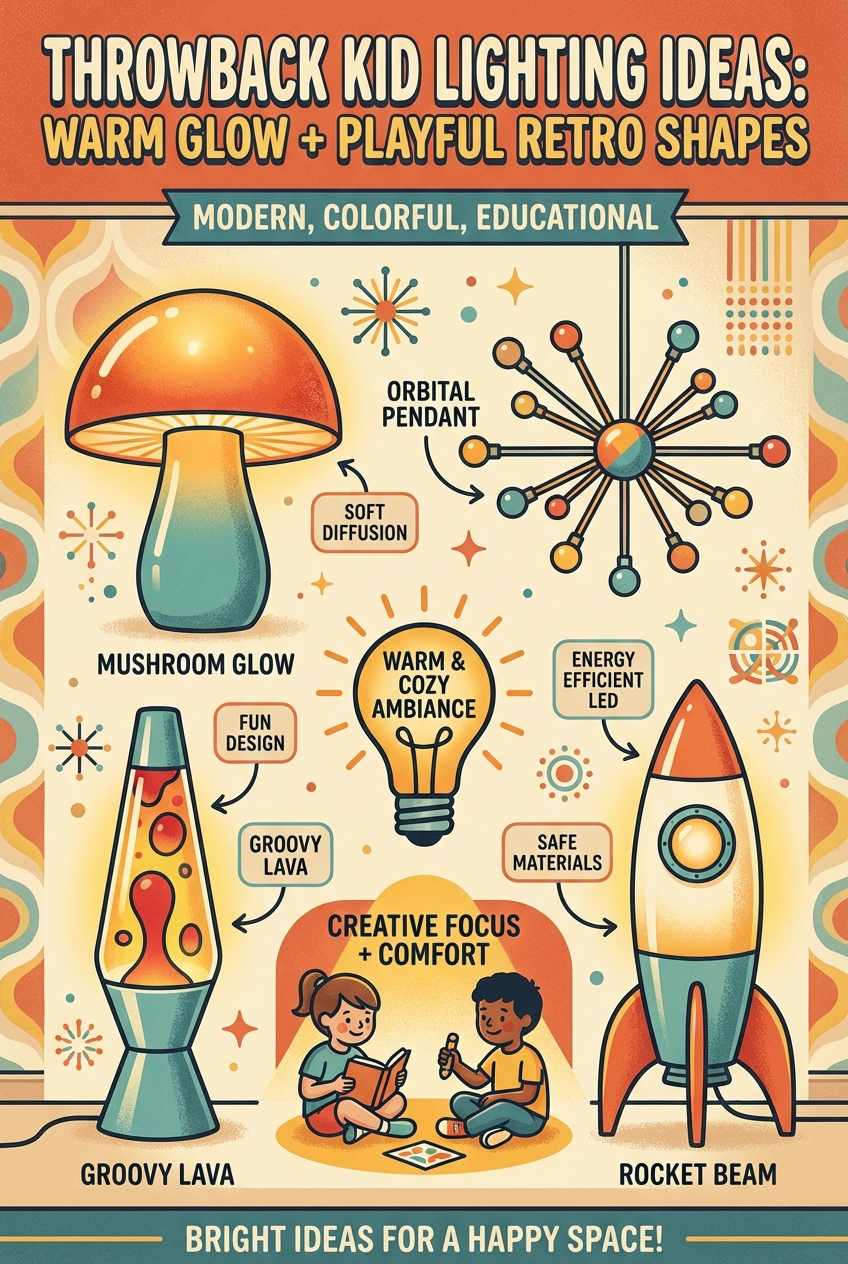 Throwback Kid Lighting Ideas: Warm Glow + Playful Retro Shapes - photo 4