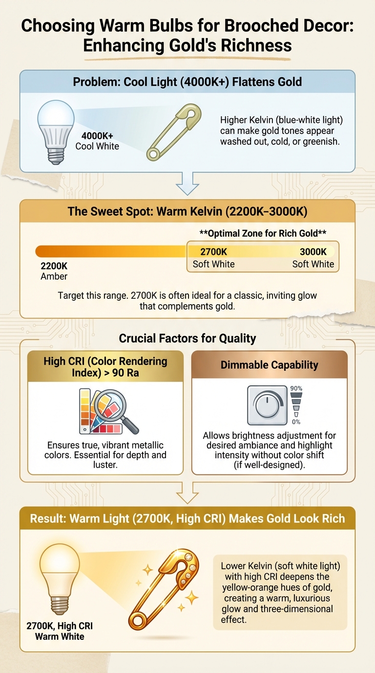 How to Choose Warm Bulbs for Brooched Decor (So Gold Looks Rich) - photo 3