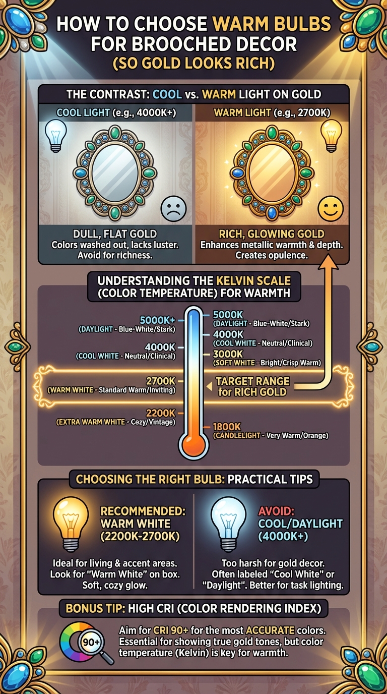 How to Choose Warm Bulbs for Brooched Decor (So Gold Looks Rich) - photo 4