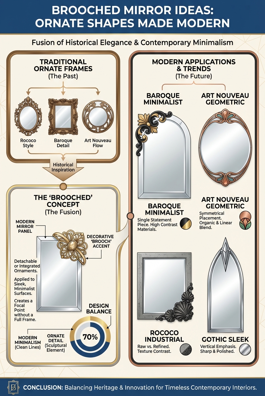 Brooched Mirror Ideas: Ornate Shapes Made Modern - photo 3