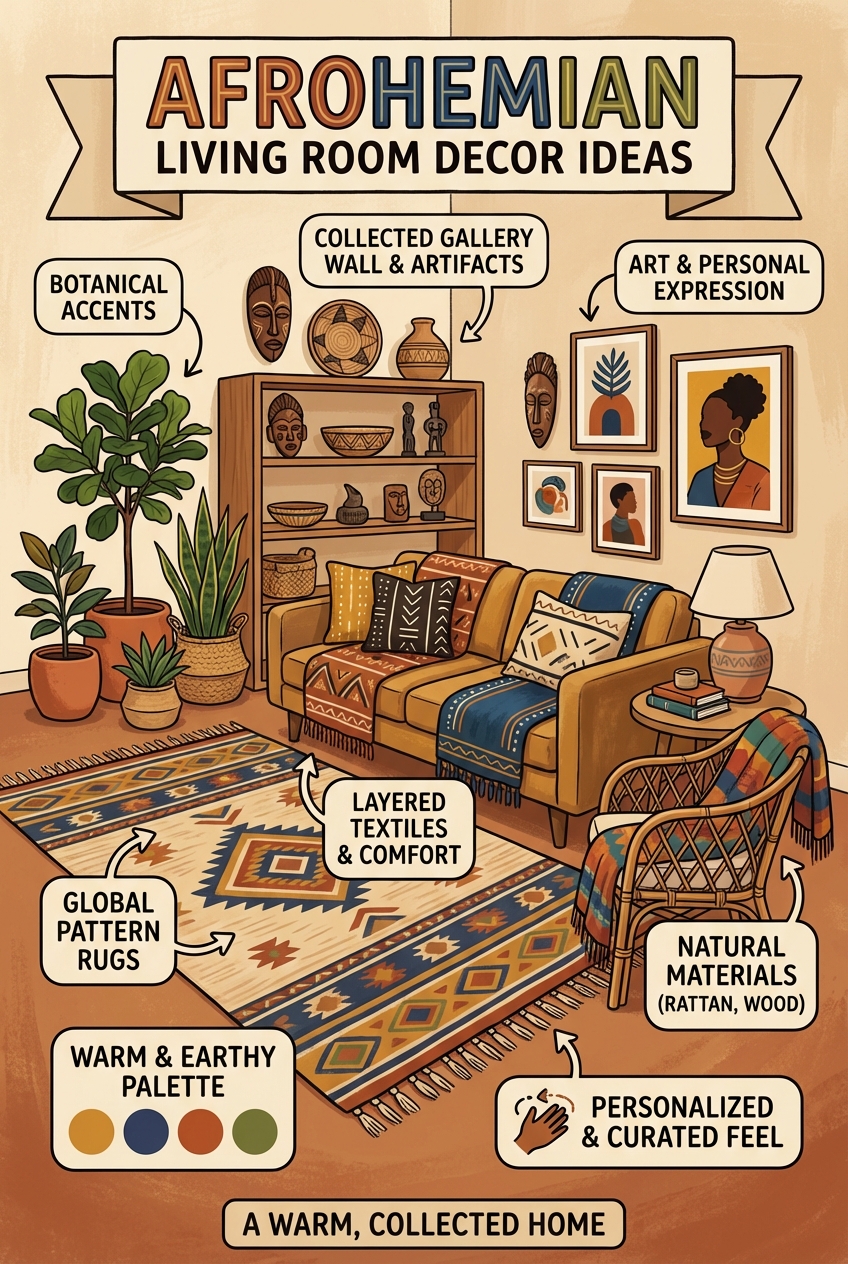 Afrohemian Living Room Decor Ideas for a Warm, Collected Home - photo 4