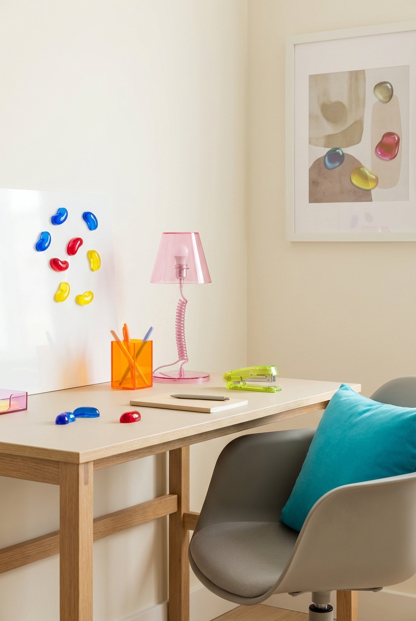 Gimme Gummy Office Color Palette: neutral base + jelly pop