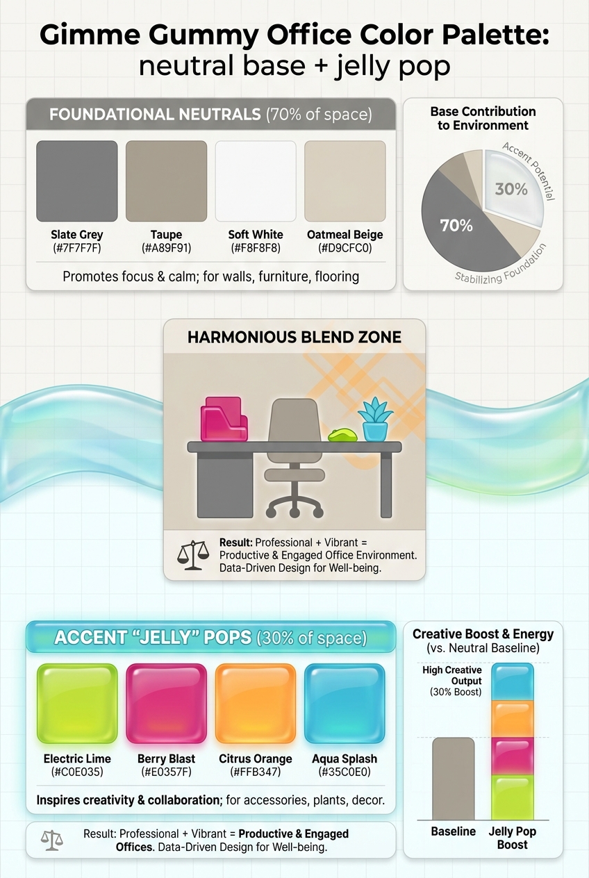 Gimme Gummy Office Color Palette: neutral base + jelly pop - photo 3