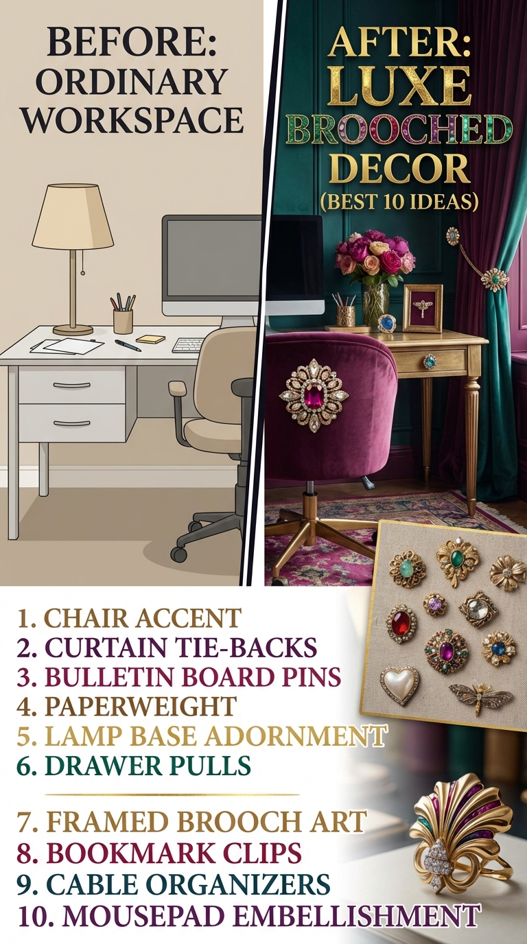 Luxe home workspace with layered textures and polished finishes
