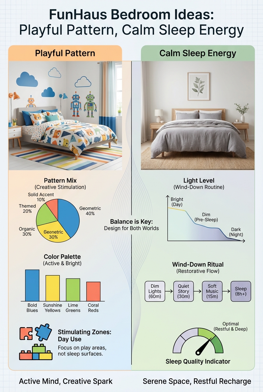 FunHaus Bedroom Ideas: Playful Pattern, Calm Sleep Energy - photo 3