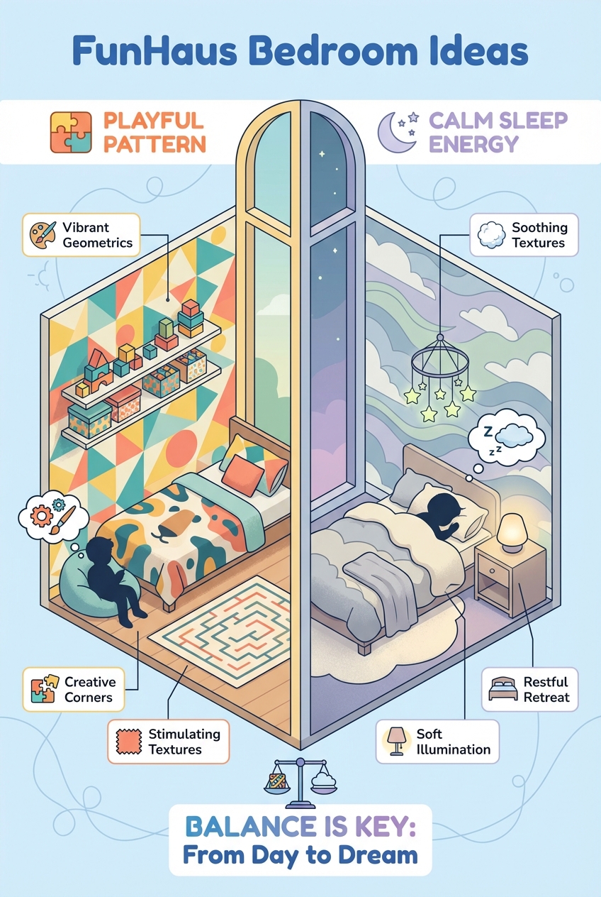 FunHaus Bedroom Ideas: Playful Pattern, Calm Sleep Energy - photo 4