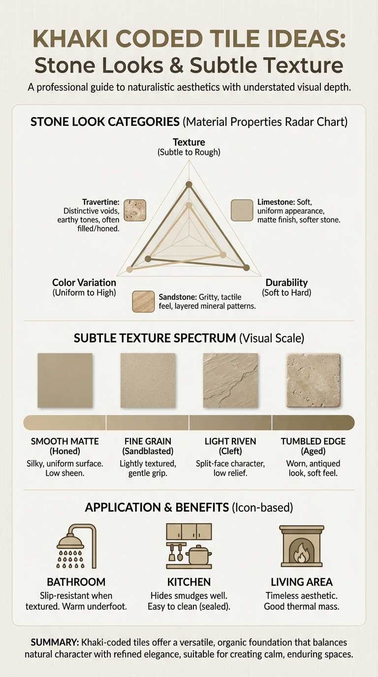 Khaki Coded Tile Ideas: stone looks and subtle texture - photo 3