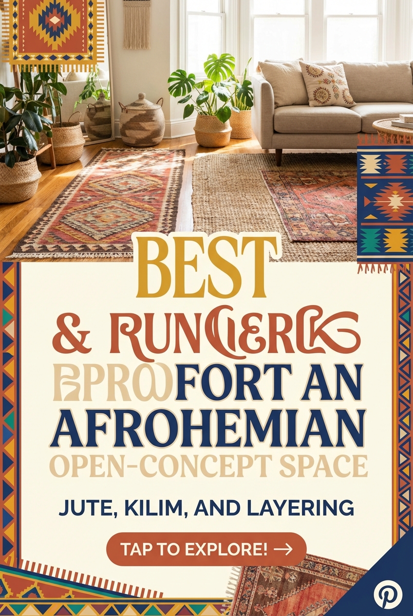Best Rugs & Runners for an Afrohemian Open-Concept Space: Jute, Kilim, and Layering - photo 2