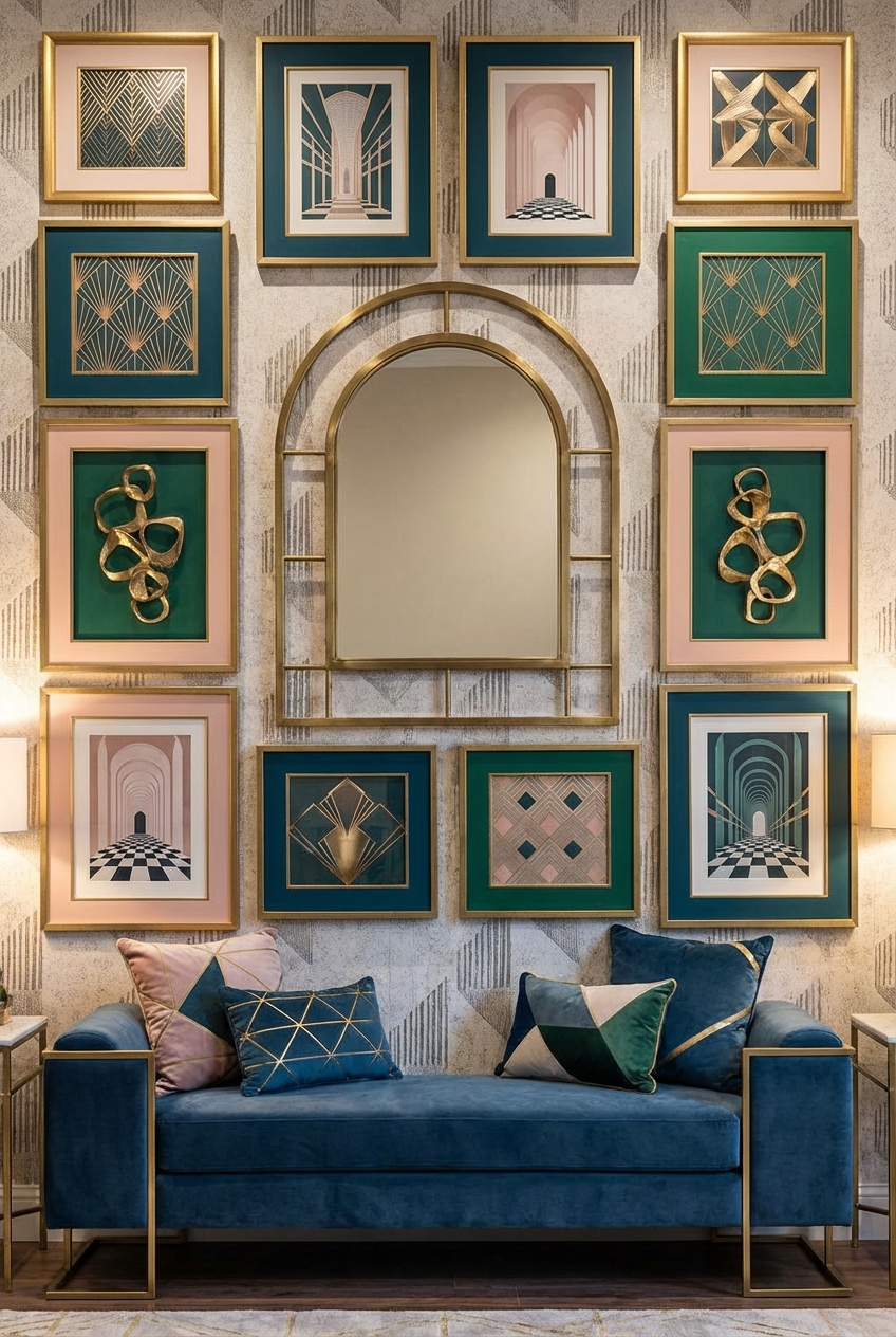 Neo Deco Gallery Wall Layouts: 7 Symmetrical Templates