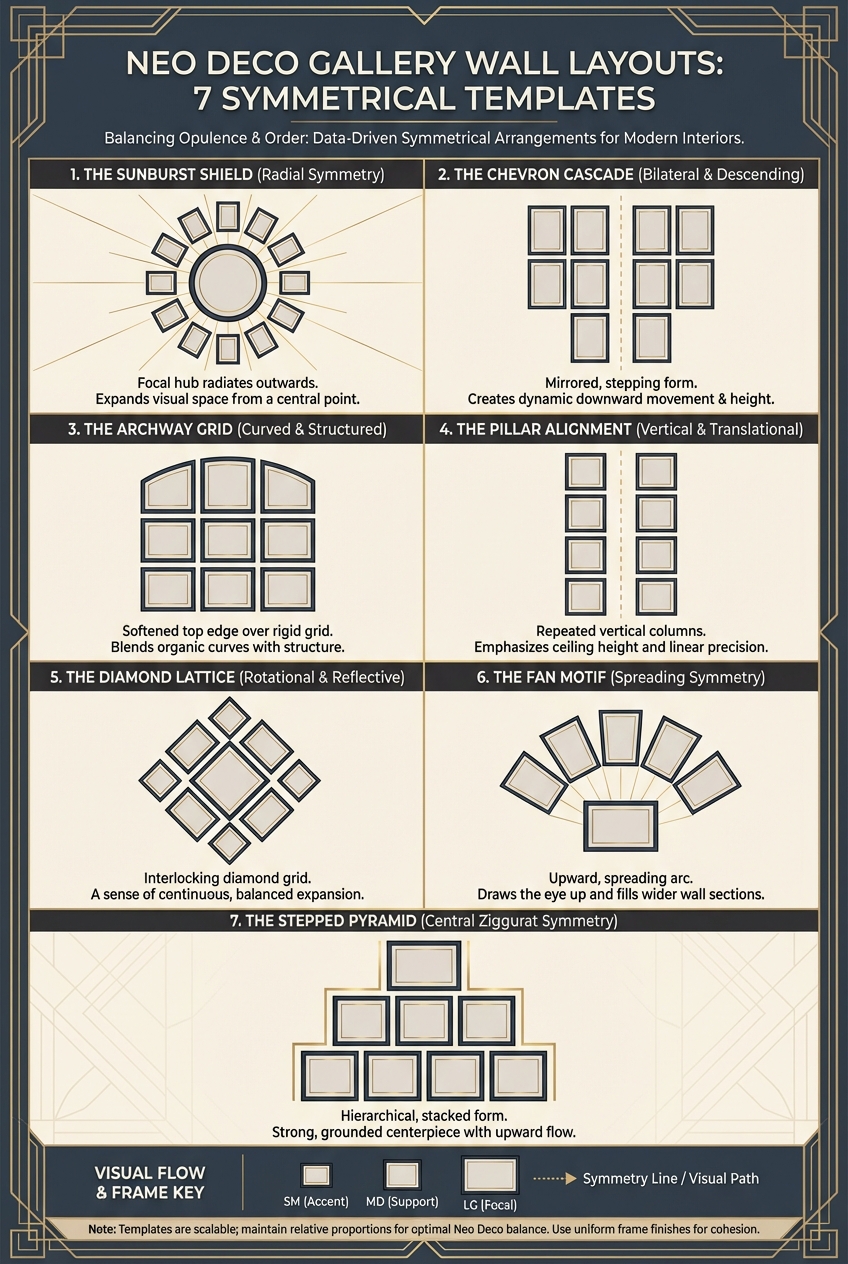 Neo Deco Gallery Wall Layouts: 7 Symmetrical Templates - photo 3
