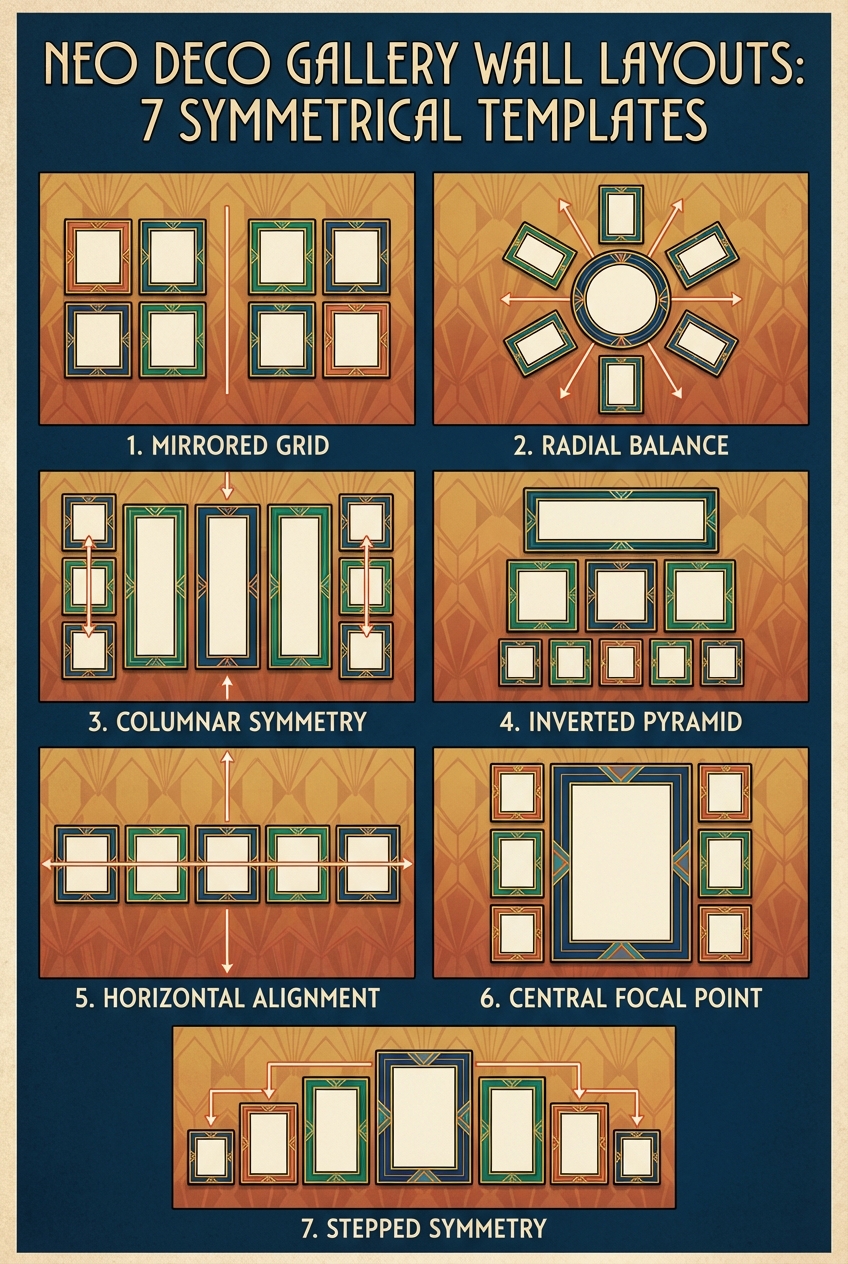 Neo Deco Gallery Wall Layouts: 7 Symmetrical Templates - photo 4