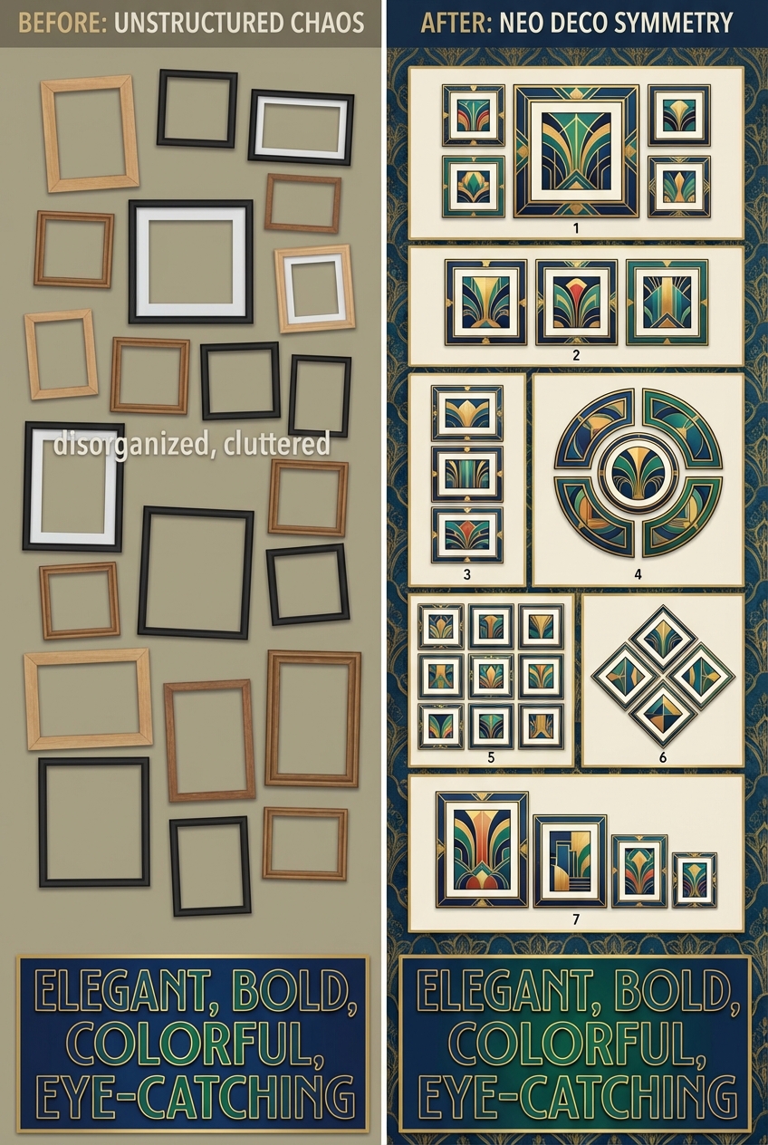 Neo Deco Gallery Wall Layouts: 7 Symmetrical Templates - photo 5