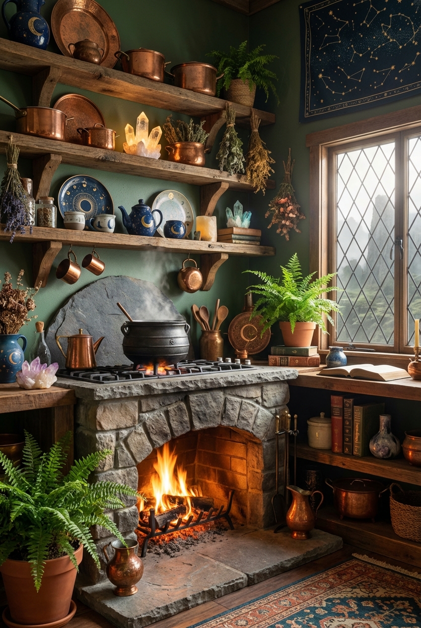 Mystic Outlands Kitchen Decor: Cozy, Earthy, and Magical