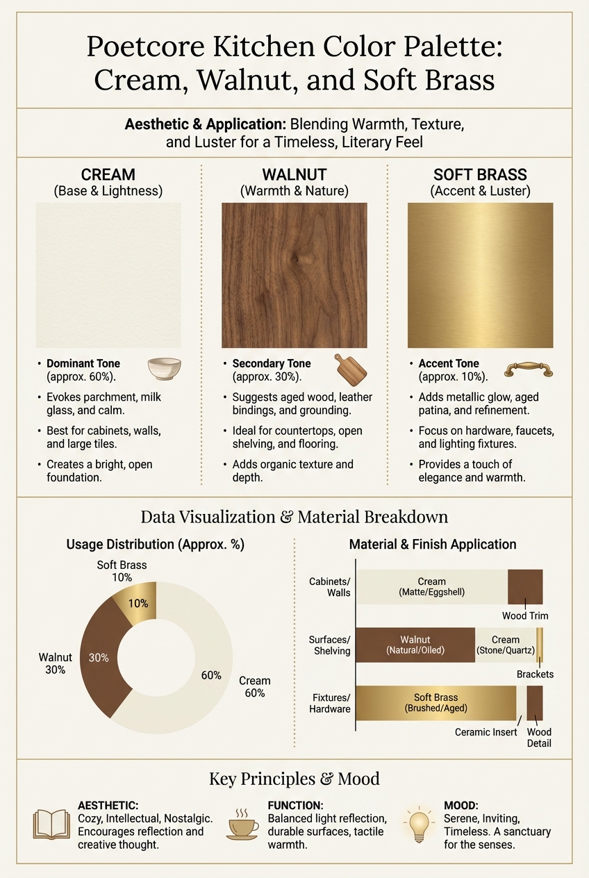Poetcore Kitchen Color Palette: Cream, Walnut, and Soft Brass - photo 3