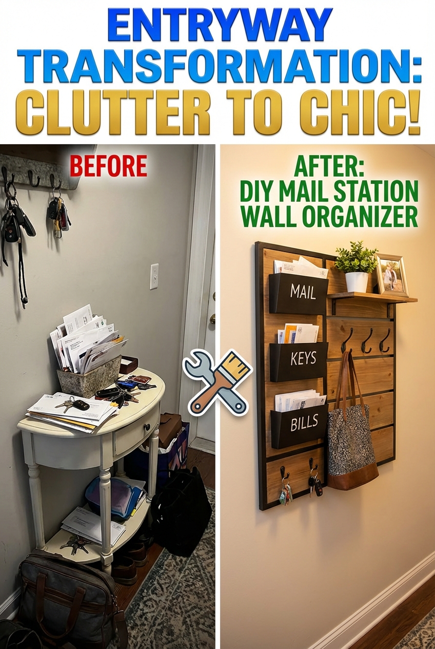 DIY Mail Station Wall Organizer for Small Entryways - photo 5