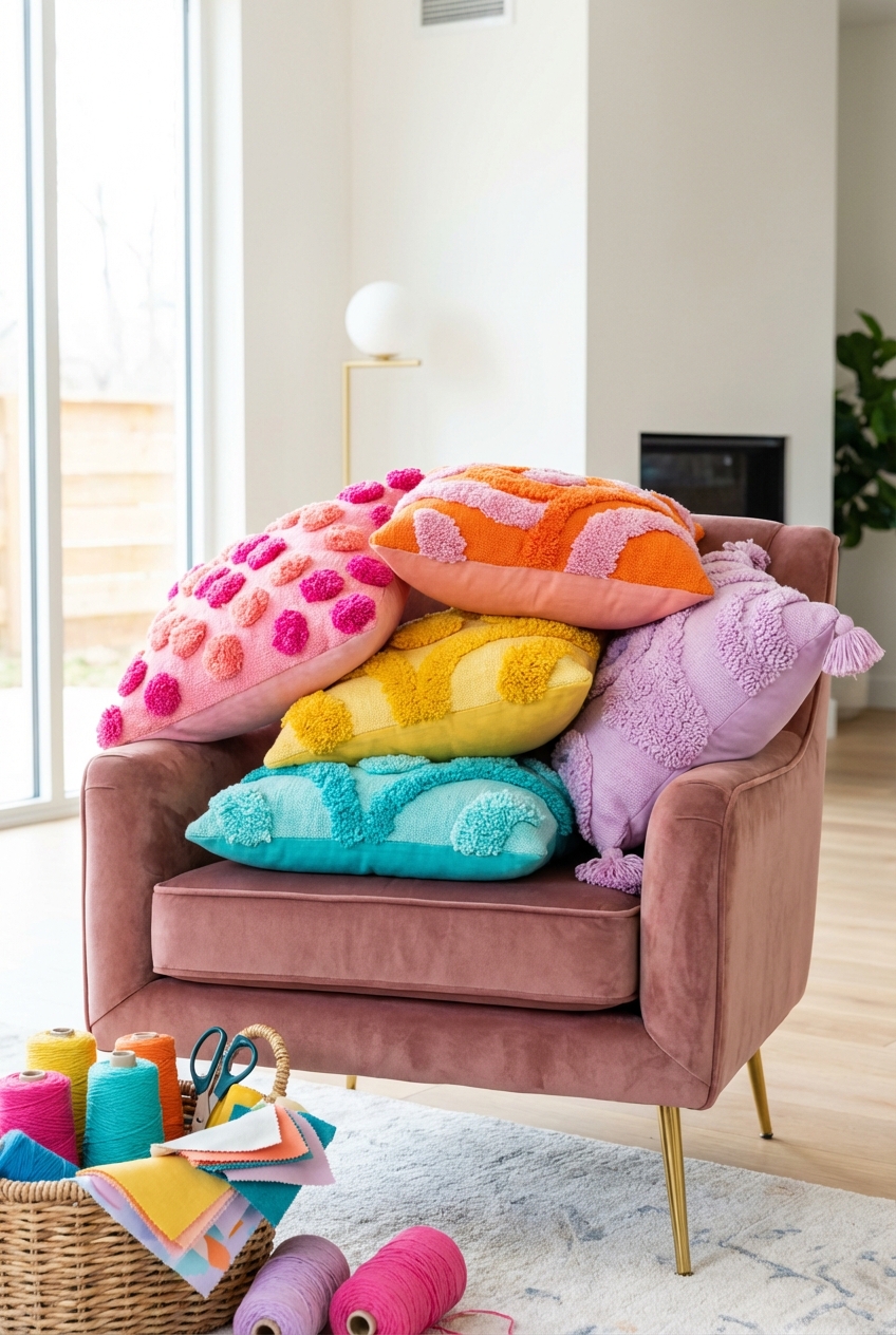 DIY Gimme Gummy Pillow Covers: color pops and soft texture