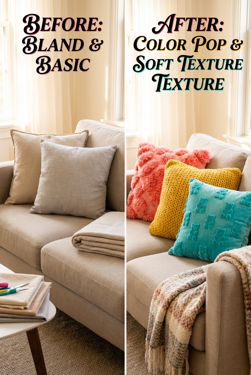 DIY Gimme Gummy Pillow Covers: color pops and soft texture - photo 5