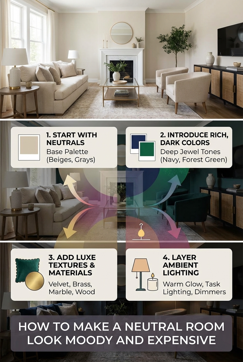 How to Make a Neutral Room Look Moody and Expensive - photo 4