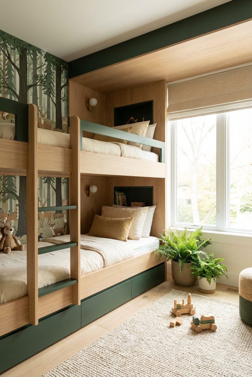 Wilderkind Bunk Room Ideas: Forest Charm with Clean Lines