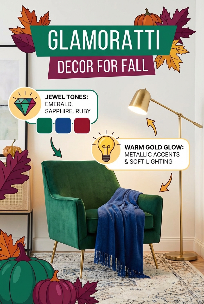 Glamoratti Decor for Fall: jewel tones and warm gold glow - photo 4