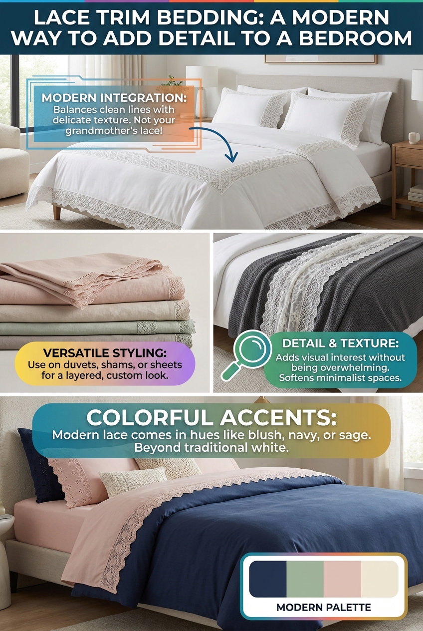 Lace Trim Bedding: A Modern Way to Add Detail to a Bedroom - photo 4