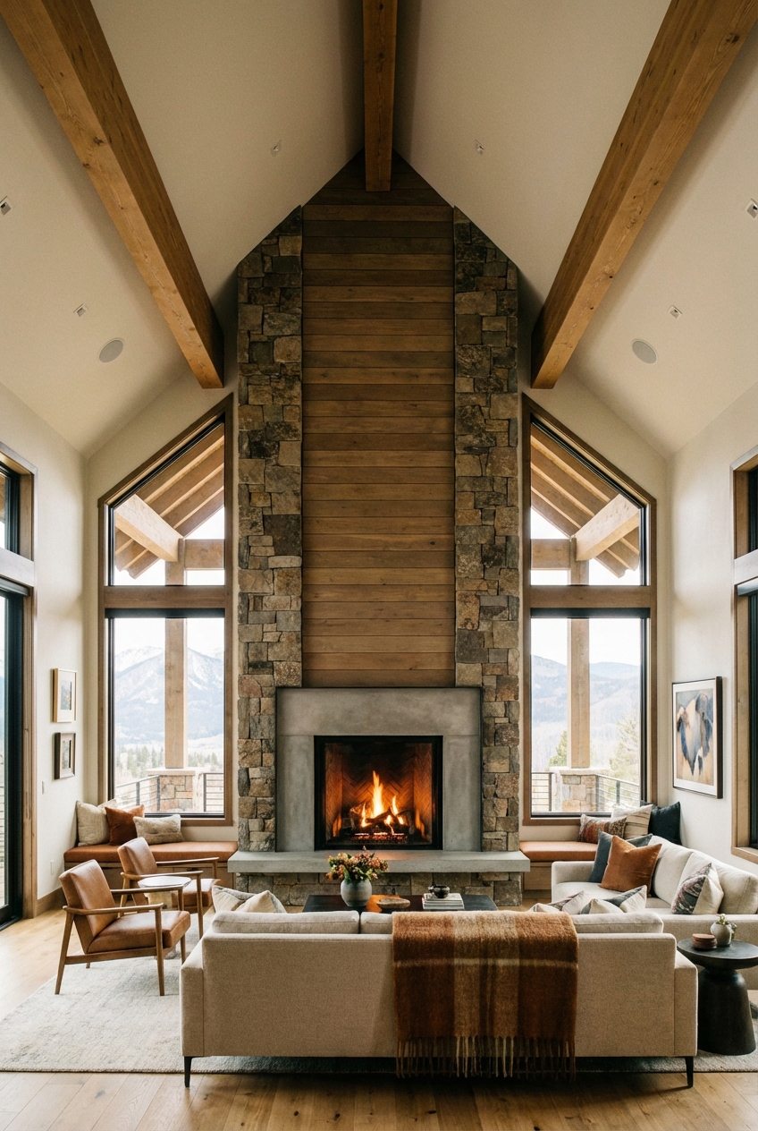 Elevating Style with Fireplace Ideas Vaulted Ceiling