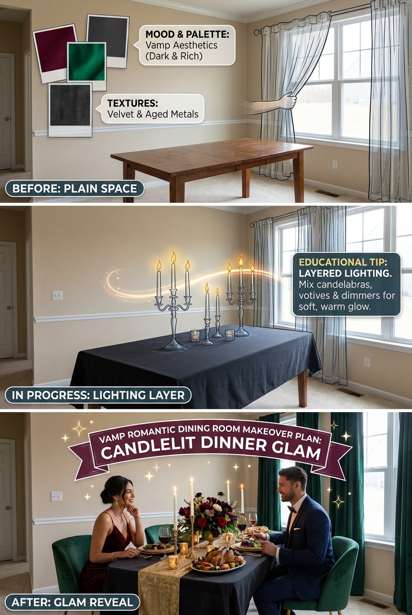 Vamp Romantic Dining Room Makeover Plan: Candlelit Dinner Glam - photo 4