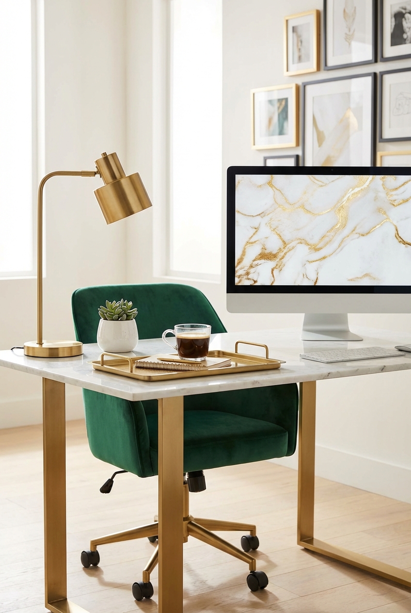 How to Style a Glam Desk Setup Without Distraction