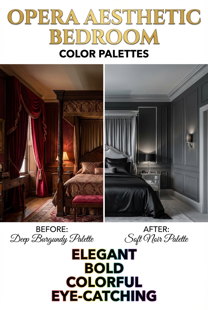 Opera Aesthetic Bedroom Color Palettes: From Deep Burgundy to Soft Noir - photo 5