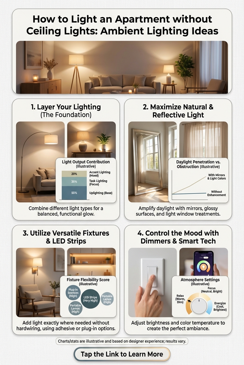 How to Light an Apartment without Ceiling Lights Ambient Lighting Ideas - photo 3