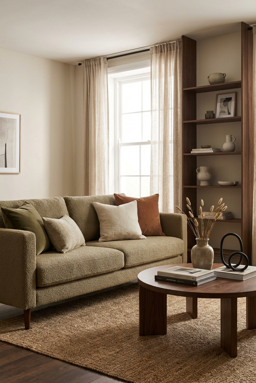 Khaki Coded Living Room Tips and Tricks: Texture, contrast, and restraint