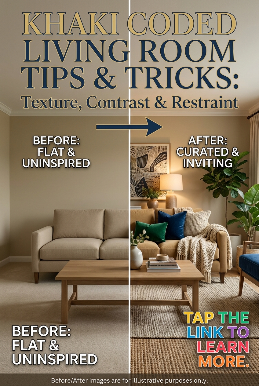 Khaki Coded Living Room Tips and Tricks: Texture, contrast, and restraint - photo 5