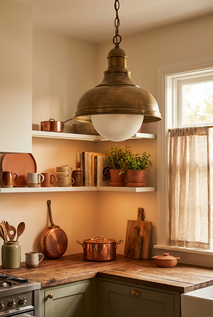 Poetcore Kitchen Lighting: Warm Metals and Soft Diffusion