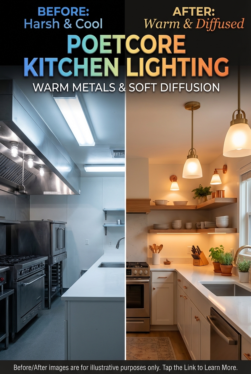 Poetcore Kitchen Lighting: Warm Metals and Soft Diffusion - photo 5