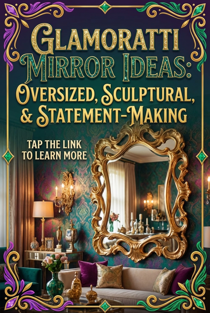 Sculptural wall mirror with a distinctive frame shape as a decor focal point
