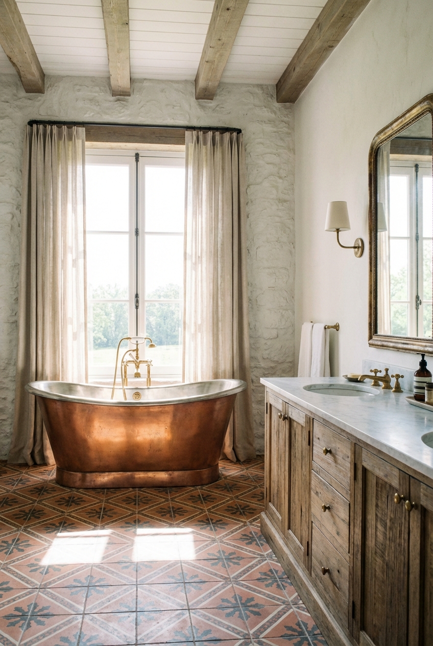 Modern French Country Bathroom Design Ideas