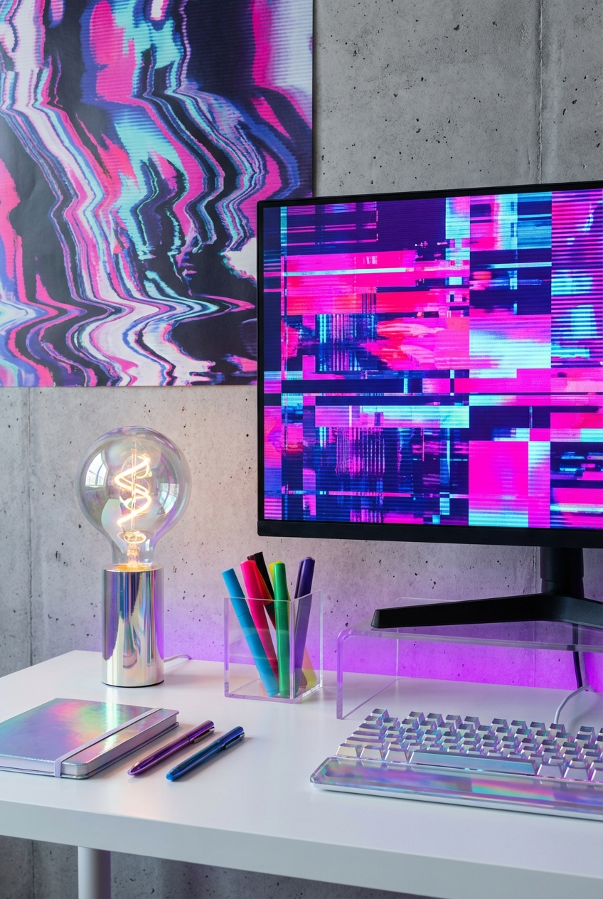 Glitchy Glam Office Tips: Bold Details, Clean Surfaces
