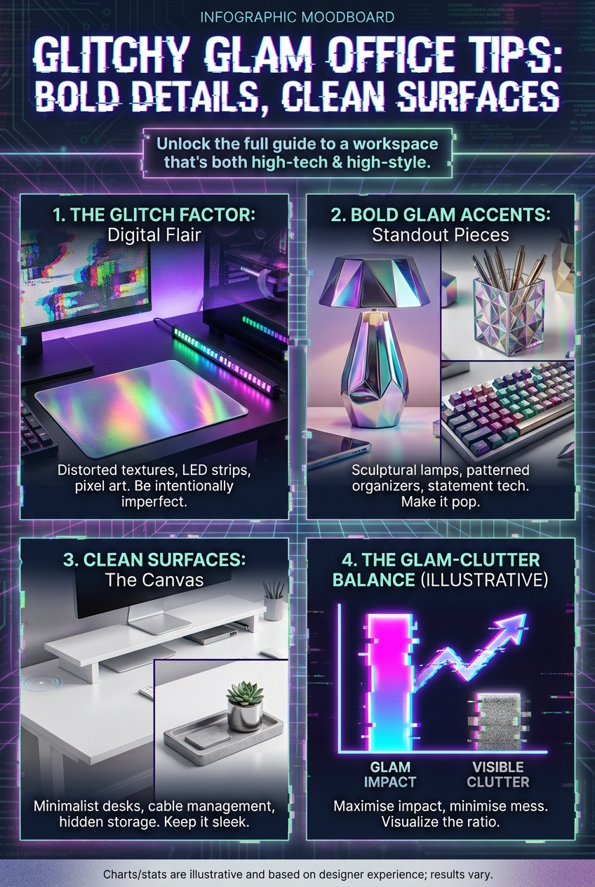 Glitchy Glam Office Tips: Bold Details, Clean Surfaces - photo 4