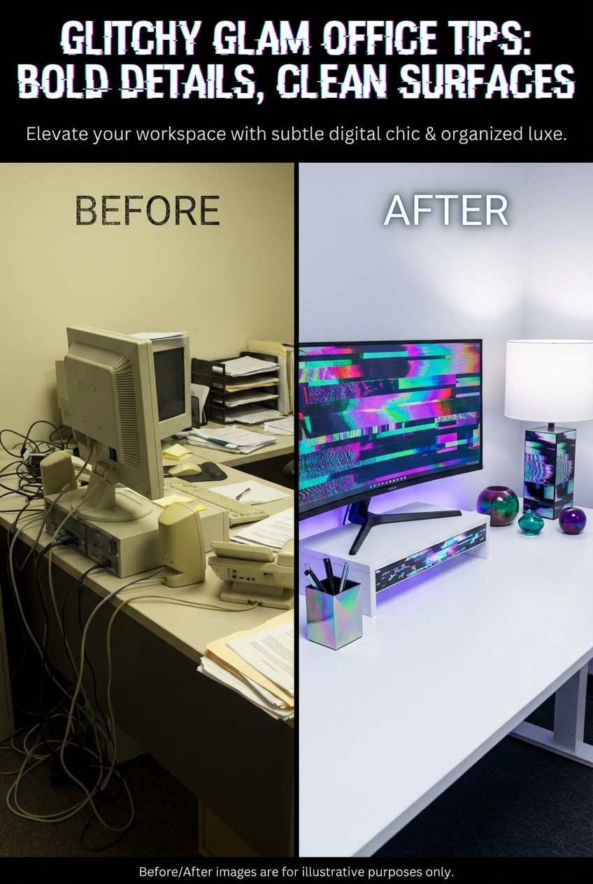 Glitchy Glam Office Tips: Bold Details, Clean Surfaces - photo 5