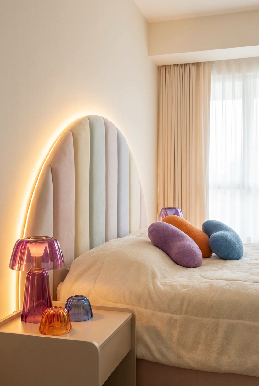 Gimme Gummy Bedroom Makeover Plan: soft glow + jelly accent