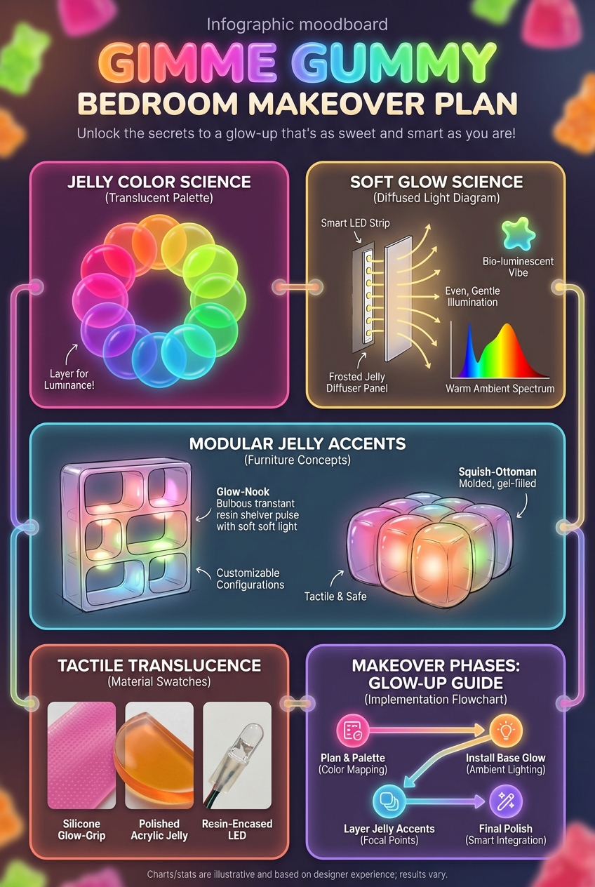 Gimme Gummy Bedroom Makeover Plan: soft glow + jelly accent - photo 4