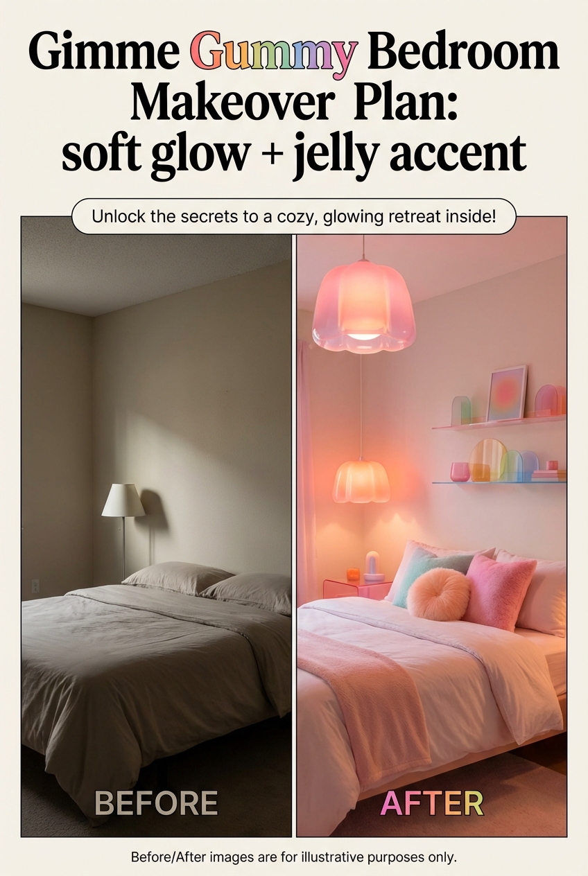 Gimme Gummy Bedroom Makeover Plan: soft glow + jelly accent - photo 5