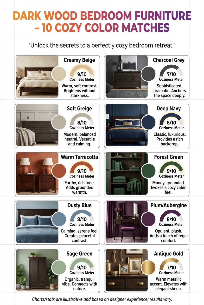 Dark Wood Bedroom Furniture – 10 Cozy Color Matches - photo 3
