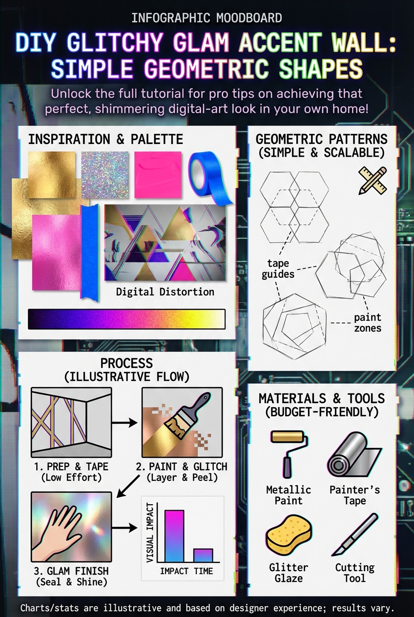 DIY Glitchy Glam Accent Wall: Simple Geometric Shapes - photo 4